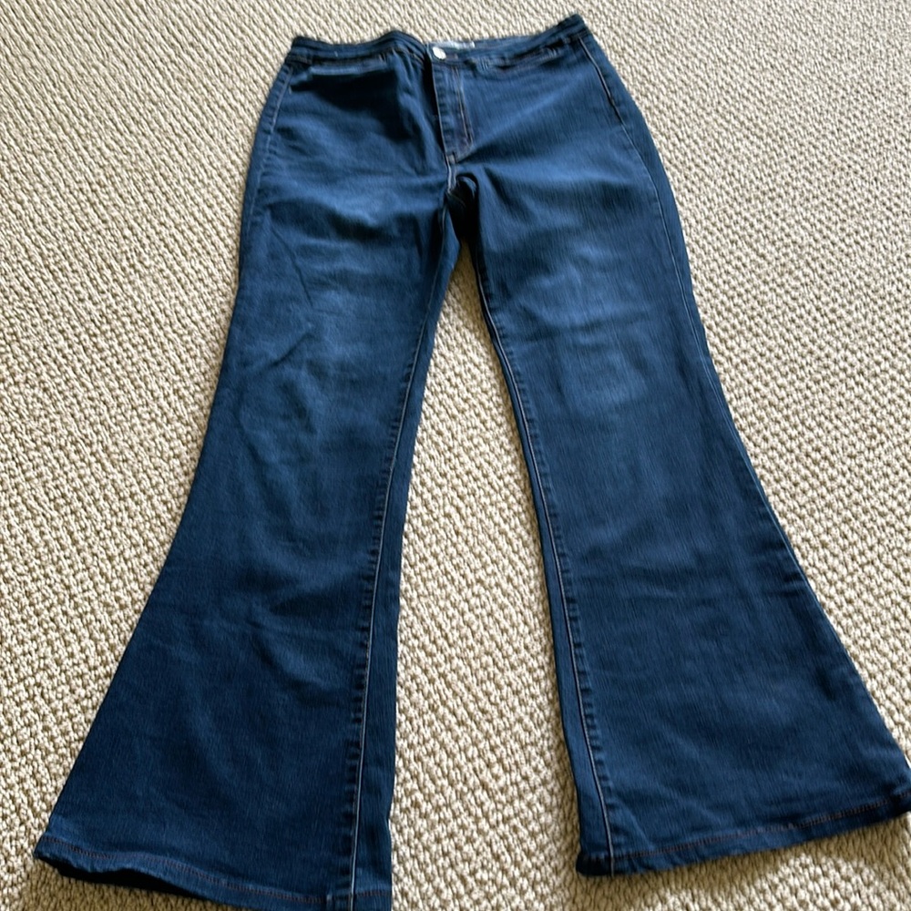 Boot Cut Jeans High Raise Dark Denim